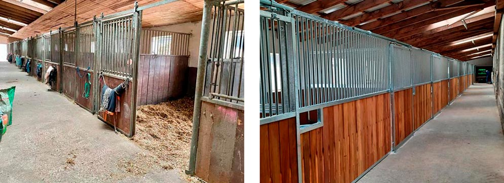 Großer Stall vor und nach der Sanierung Großer Stall vor und nach der Sanierung