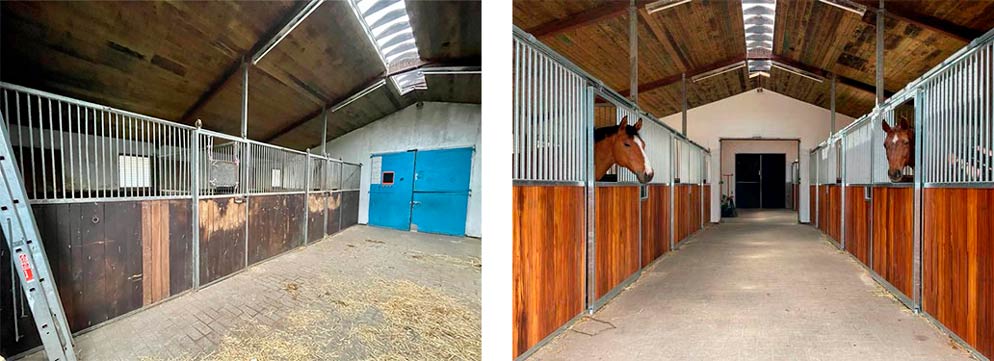 Nebenstall vor und nach der Sanierung Nebenstall vor und nach der Sanierung