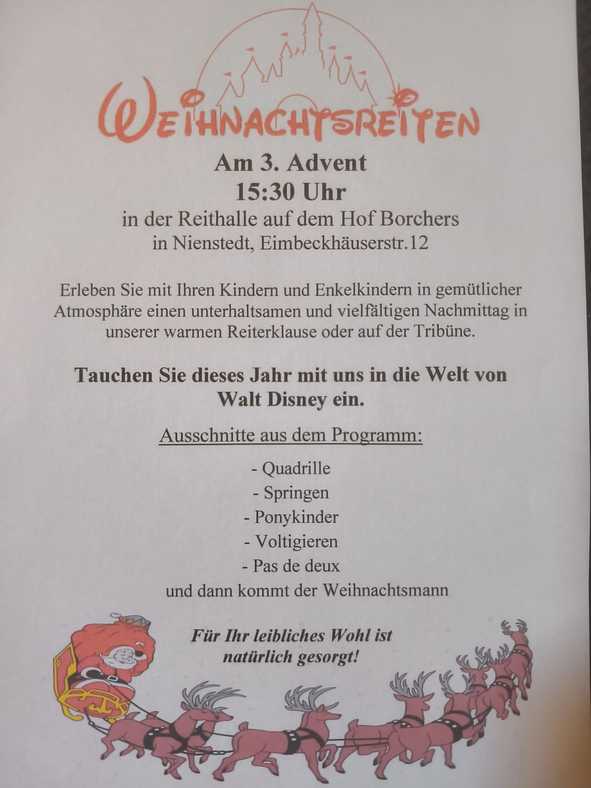 Einladung Weihnachtsreiten 2025